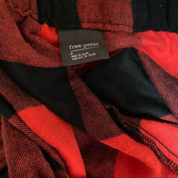 Free Press Red Black Plaid Pajama Pants - Picture 7 of 8